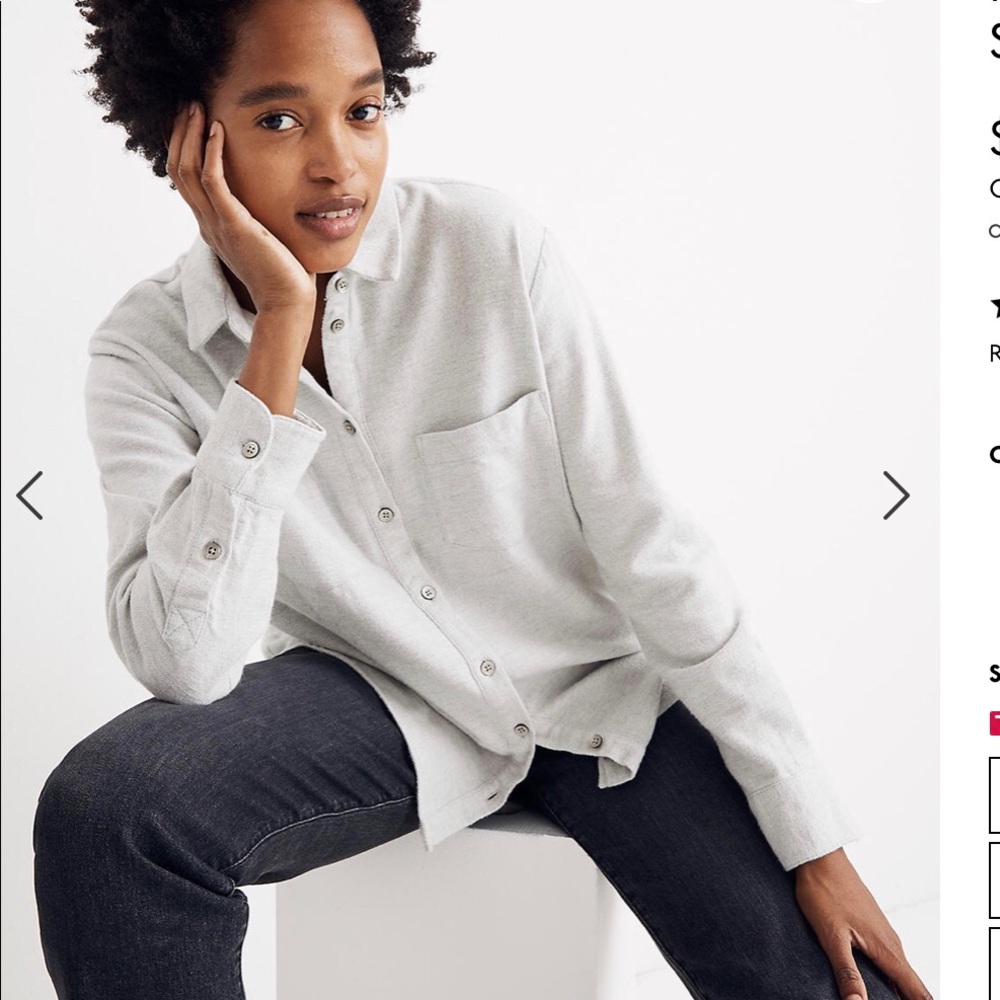 Madewell Flannel Sunday Shirt, small